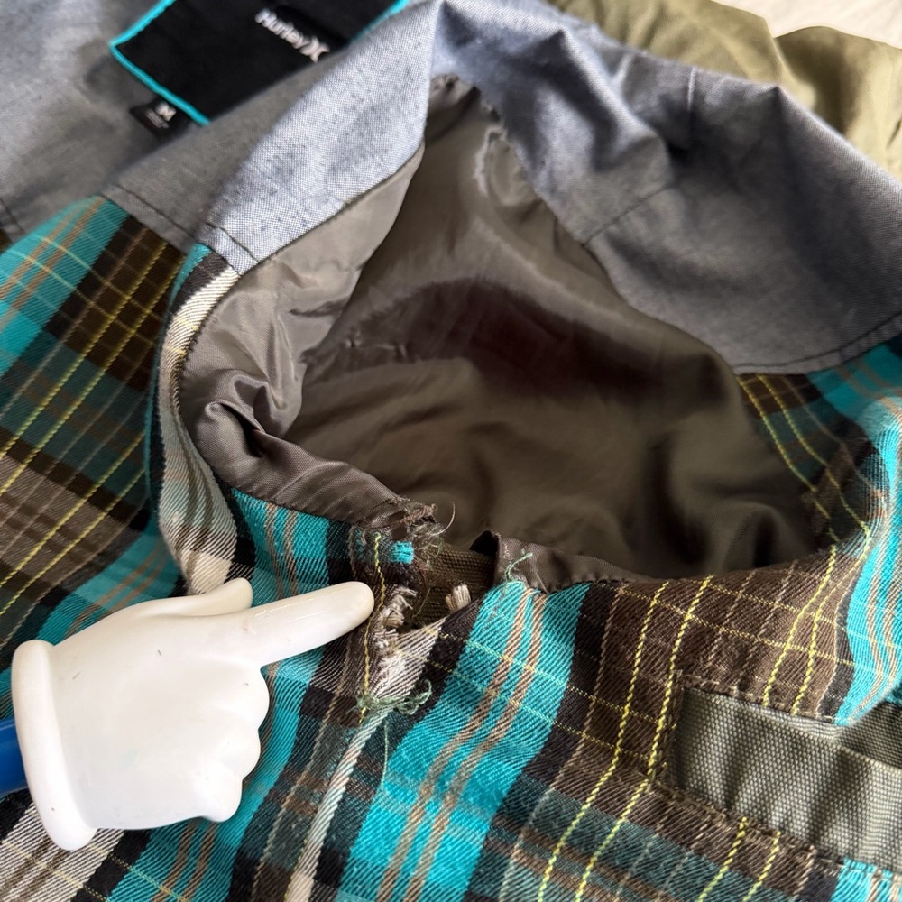 Hurley Waxed Plaid Lined Field Jacket Men’s Med Green Covert Military Tactical - Picture 10 of 12